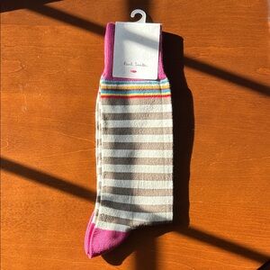Paul Smith Multicolor Striped Men's Socks - Pink, Gray, and More